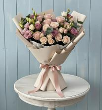 Букет цветов из:  Розы и Лизиантусы в Новоживотинном