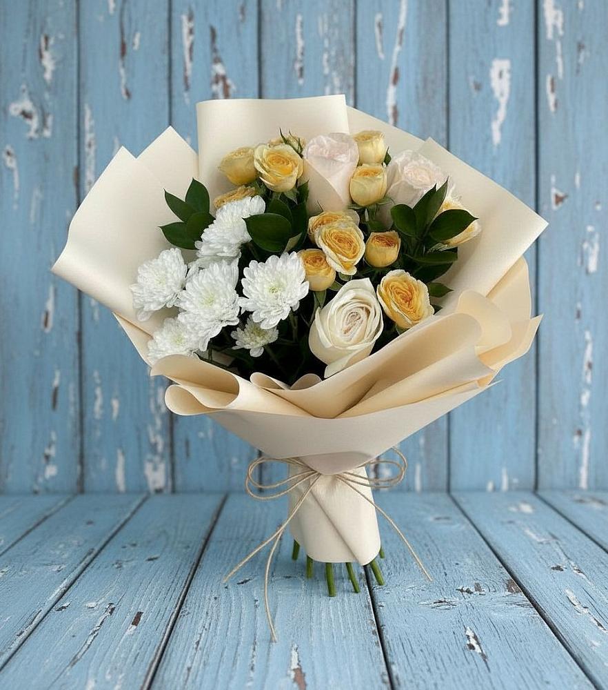 Букет цветов из: Розы и Хризантемы в Новоживотинном