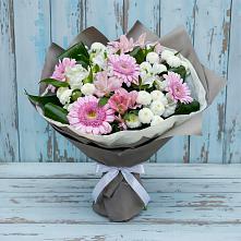 Букет цветов из:  Герберы, Альстромерии и Хризантемы в Новоживотинном