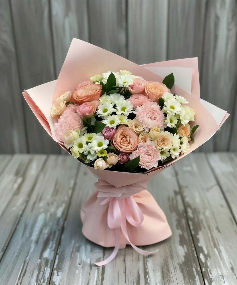 Букет цветов из: Гвоздики, Розы и Хризантемы в Новоживотинном