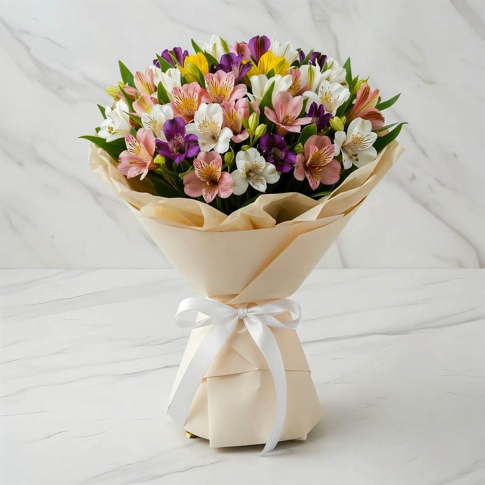 Букет цветов из: Альстромерии в Новоживотинном