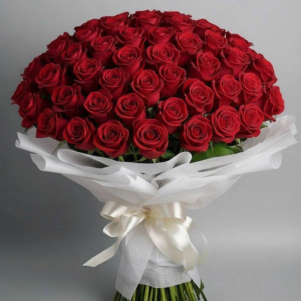 Букет 101 Красная роза Блэк Мэджик в Новоживотинном