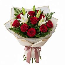 Букет цветов из:  Лилии и Розы в Новоживотинном