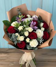 Букет цветов из:  Розы и Альстромерии в Новоживотинном