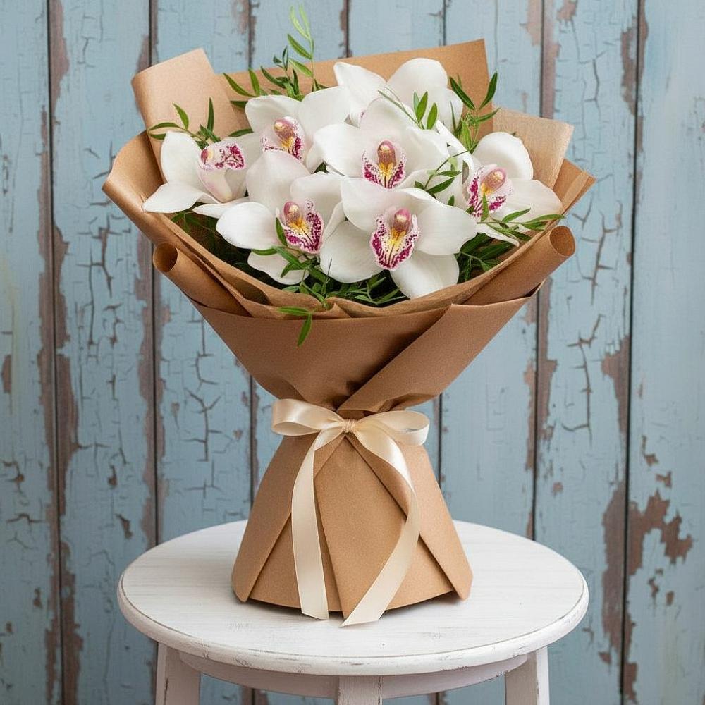 Букет цветов из: Орхидеи и Розы в Новоживотинном