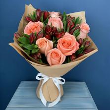 Букет цветов из:  Розы и Альстромерии в Новоживотинном