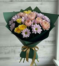 Букет цветов из:  Хризантемы и Розы в Новоживотинном