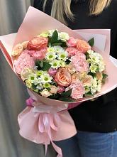 Букет цветов из:  Гвоздики, Розы и Хризантемы в Новоживотинном