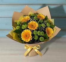 Букет цветов из:  Герберы и Хризантемы в Новоживотинном