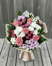 Букет цветов из:  Альстромерии, Гвоздики, Розы и Хризантемы #REPLACE_PRED# Новоживотинном