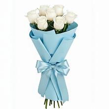 Букет 7 белых роз Проуд в Новоживотинном