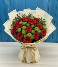 Букет цветов из:  Розы и Хризантемы #REPLACE_PRED# Новоживотинном
