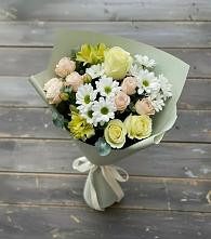 Букет цветов из:  Альстромерии, Розы и Хризантемы в Новоживотинном