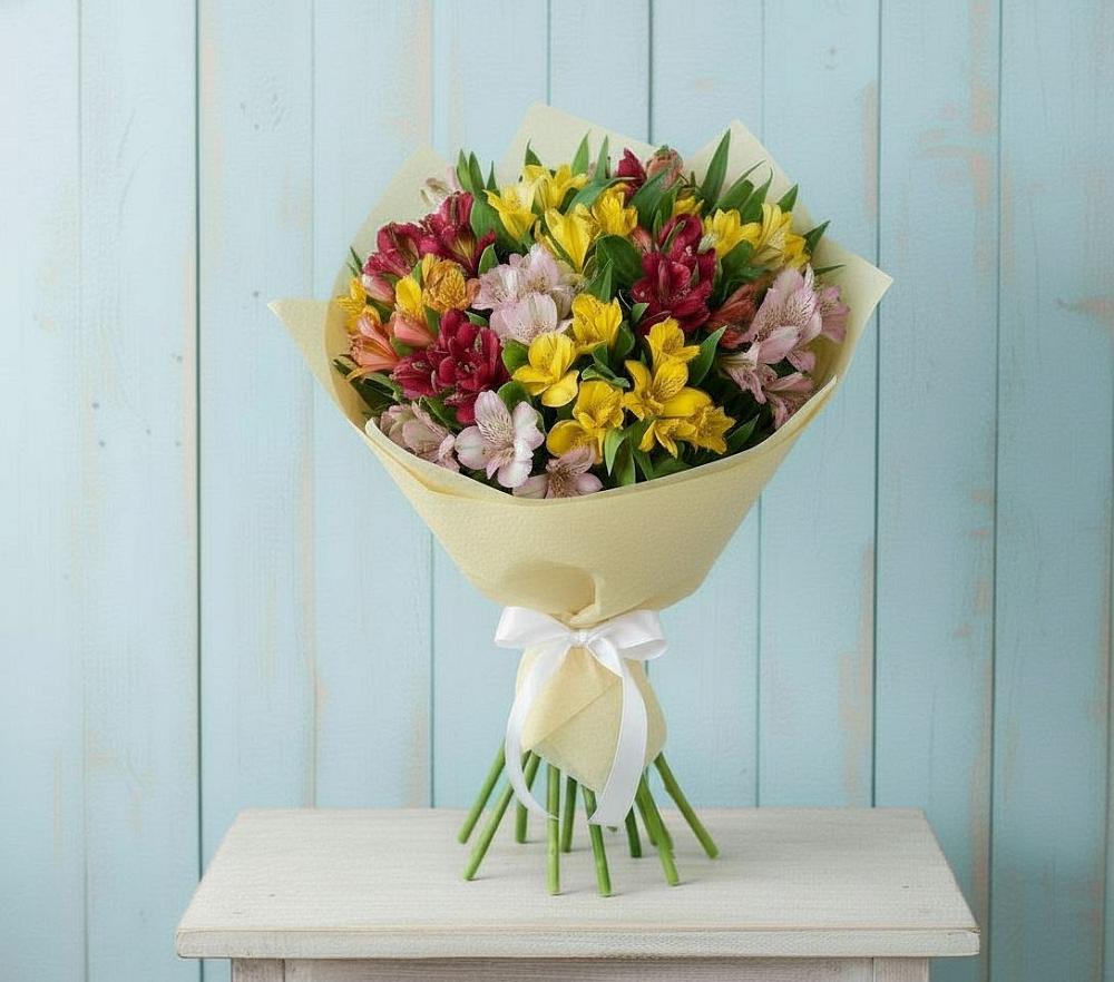 Букет цветов из: Альстромерии в Новоживотинном