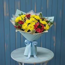 Букет цветов из:  Альстромерии и Хризантемы в Новоживотинном