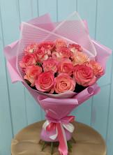 Букет 15 Розовых роз Равель в Новоживотинном