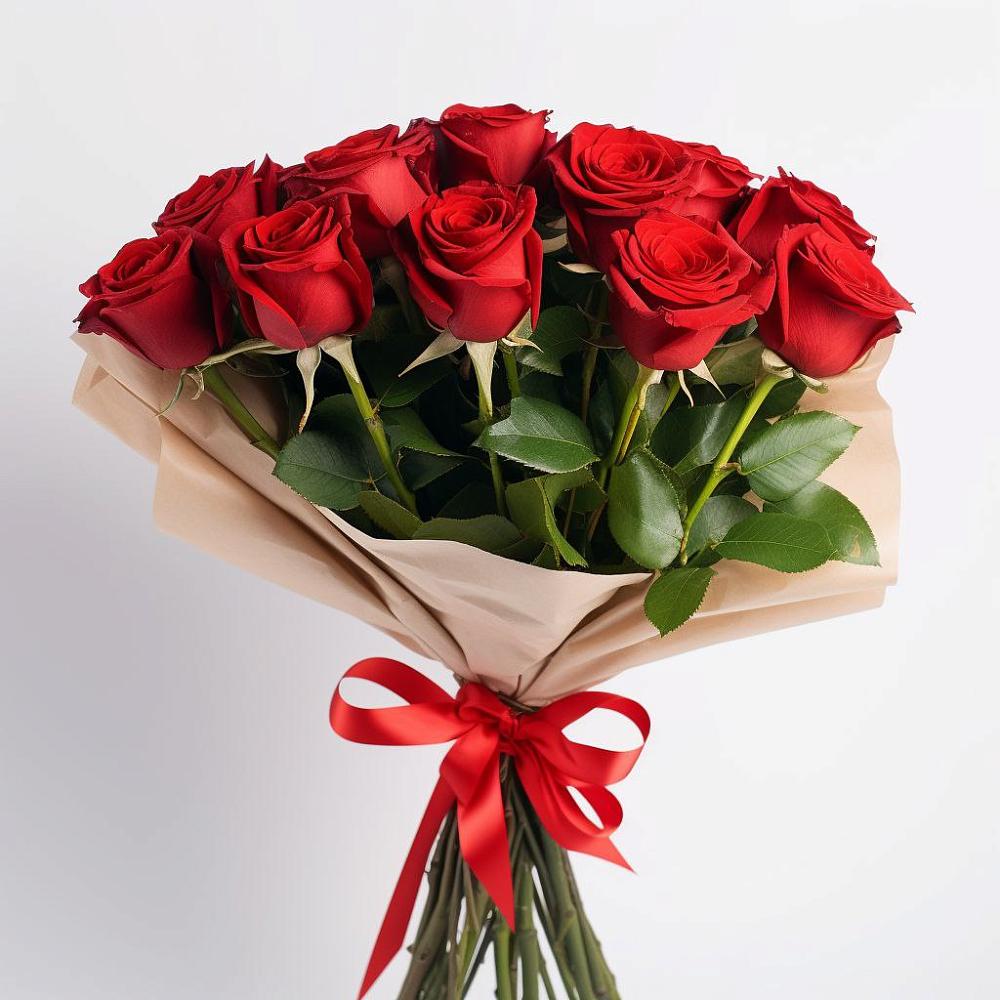 Букет 11 Красных роз Эдлесс Лав в Новоживотинном