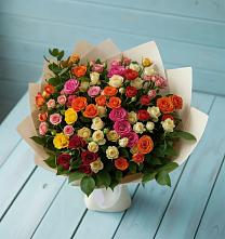 Букет Микс из разноцветных кустовых роз #REPLACE_PRED# Новоживотинном
